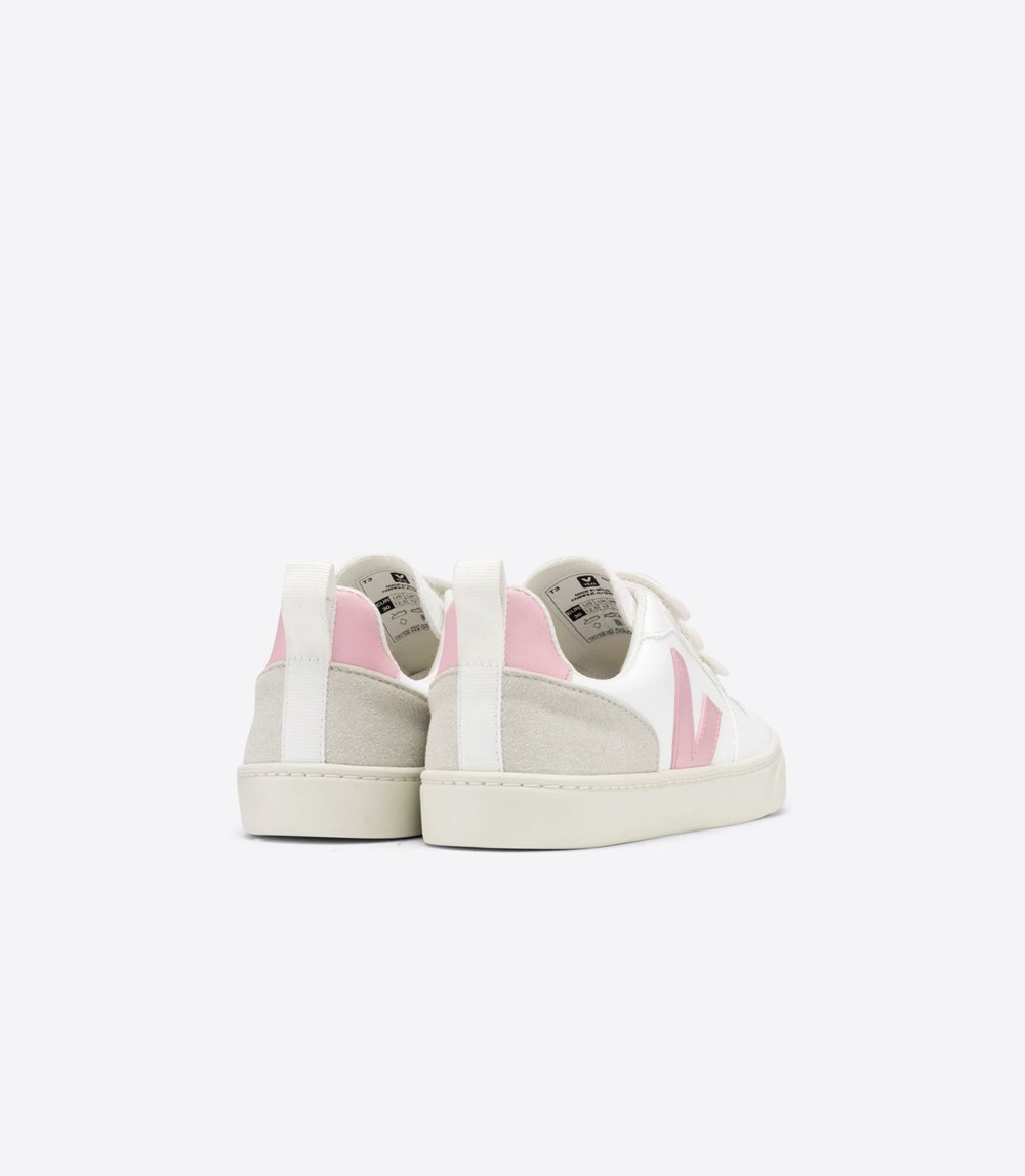 Veja Sneakers Kids - V-10 Velcro Cwl - White/Pink - 5942UKZFS